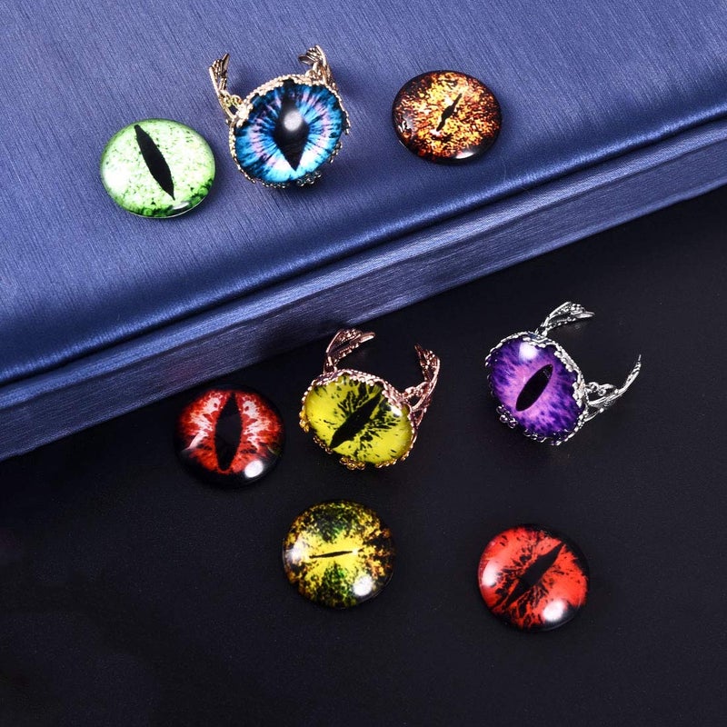 DROLE 100Pcs 20mm Glass Flatback Scrapbooking Dome Cabochons Eye Pattern Cabochon Glass Covered Dome Tiles for 20mm Pendant Bezel - Image 5